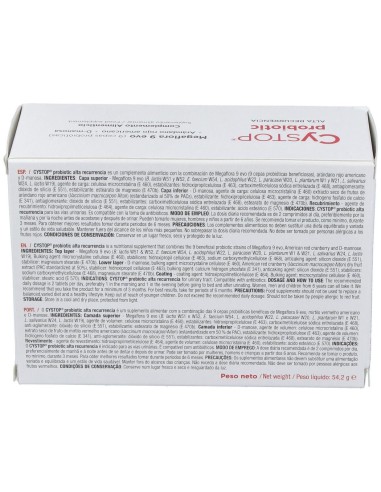 Cystop Probiotic Alta Recurrencia 60Comp. de Deiters