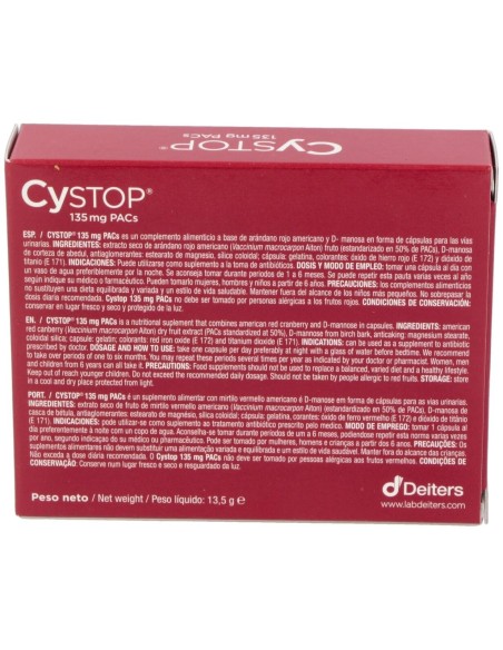 Cystop Arandano Rojo 30 capsulas - Deiters