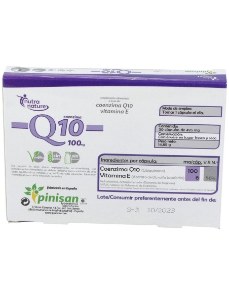 Coenzima Q10 100Mg 30Cap. de Pinisan
