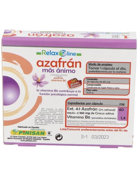 Relax Line Azafran Mas Animo 30Cap. de Pinisan