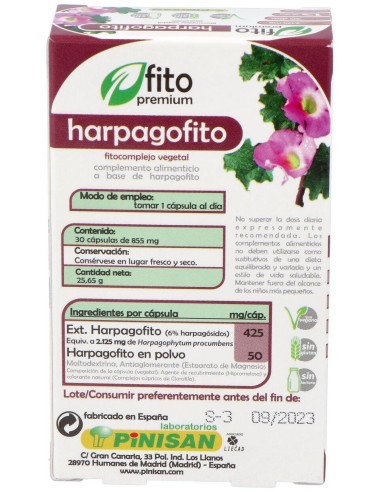 Fito Premium Harpagofito 30Cap. de Pinisan