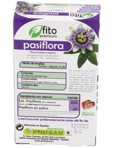 Fito Premium Pasiflora 30Cap. de Pinisan