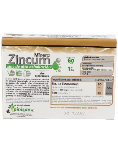 Mineraline Zincum 60Cap. de Pinisan