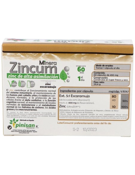Mineraline Zincum 60Cap. de Pinisan