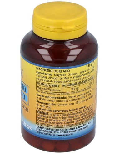Magnesio Quelado 300Mg. 250Comp. de Nature Essential