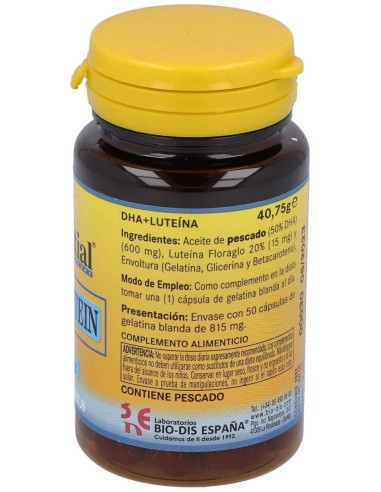 Dha + Luteina 615Mg. 50Perlas de Nature Essential