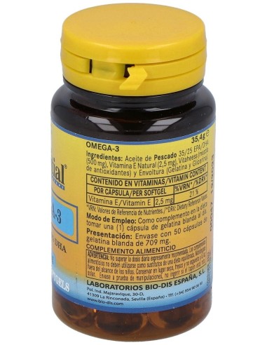 Omega 3 (Epa 35% Dha 25%) 500Mg. 50Perlas de Nature Essential