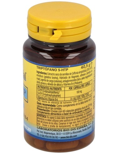 Griffonia 500Mg (5-Htp)+ Magnesio+Vit. B6 60Comp. de Nature Essential