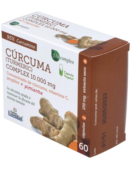 Curcuma 10.000Mg. +Jengibre+Pimienta 60Cap. de Nature Essential