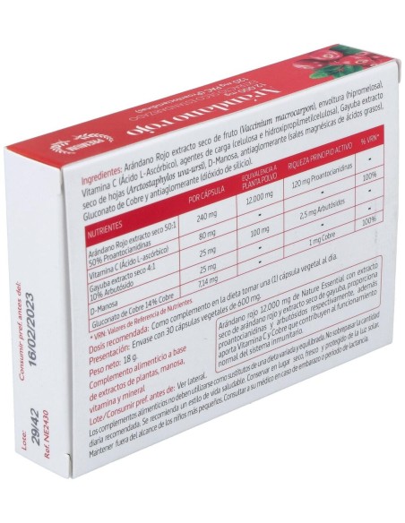 Arandano Rojo (Ext Seco 120 Proantocianidas) 30Cap de Nature Essential