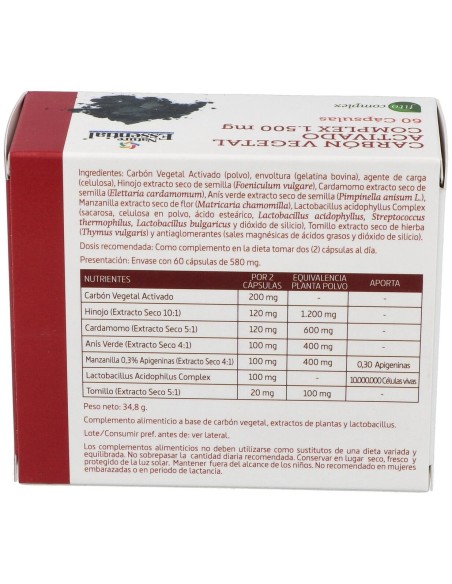 Carbon Vegetal Activo Complex 60Cap. de Nature Essential