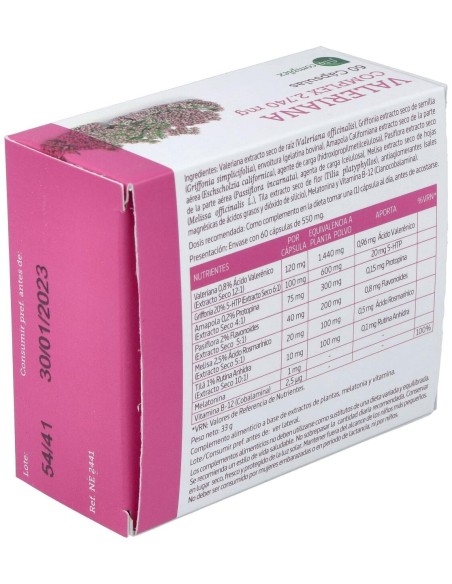 Valeriana Complex 2740 mg. 60 Capsulas de Nature Essential
