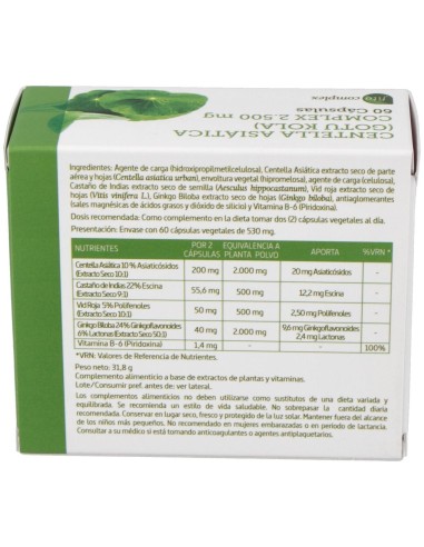 Centella Asiatica Complex 2500Mg. 60Cap. de Nature Essential