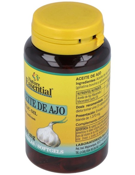 Garlic Oil (Ajo) 1000Mg. 60Perlas de Nature Essential