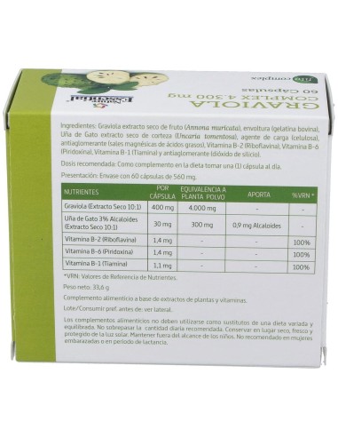 Graviola Complex 4300Mg. 60Cap. de Nature Essential
