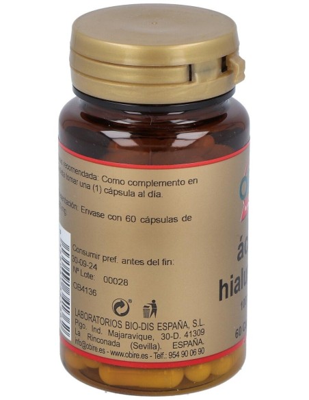 Acido Hialuronico 100Mg. 60Cap. de Obire