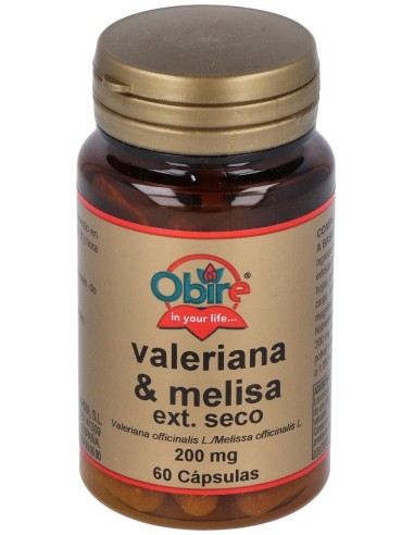 Valeriana + Melisa 200Mg (Ext. Seco) 60Cap. de Obire