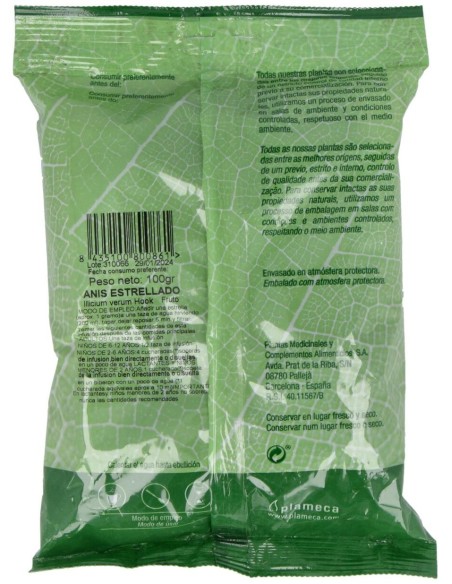Anis Estrellado Entero Bolsa 100Gr. de Plameca