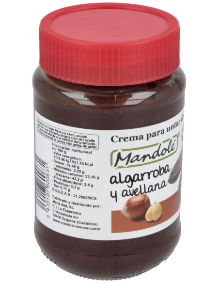 Crema De Algarroba Y Avellana 375Gr. Bio de Mandole