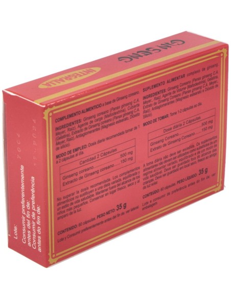 Ginseng 500Mg. 60Cap. de Integralia