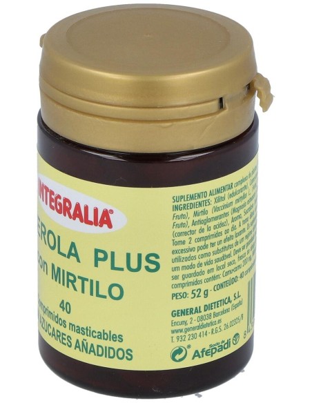Acerola Plus Con Mirtilo 40Comp.Mast. de Integralia
