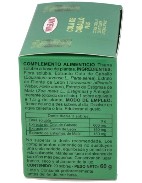 Cola De Caballo Plus Soluble 20Sbrs. de Integralia