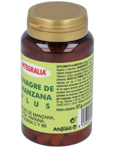 Vinagre Manzana Plus 100Cap. de Integralia