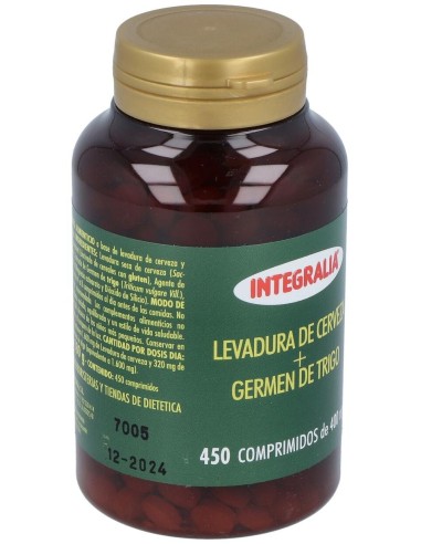 Levadura De Cerveza+Germen De Trigo 450Comp. de Integralia