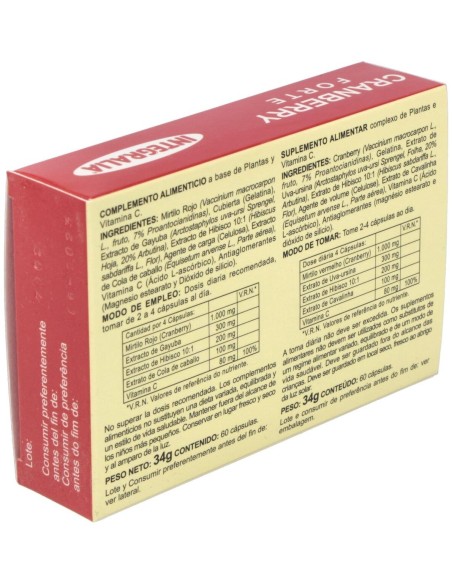 Cranberry Forte 60Caps. de Integralia