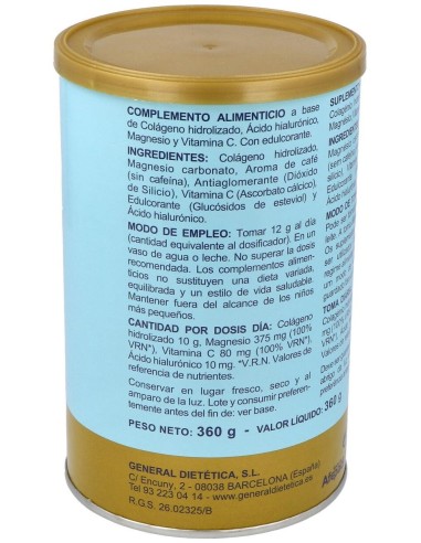 Colageno Soluble Plus Sabor Cafe 300Gr. de Integralia