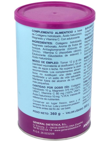 Colageno Soluble Plus Frutos Del Bosque 300Gr. de Integralia