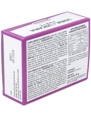 Lisina + Uncaria Forte 60Cap. de Integralia