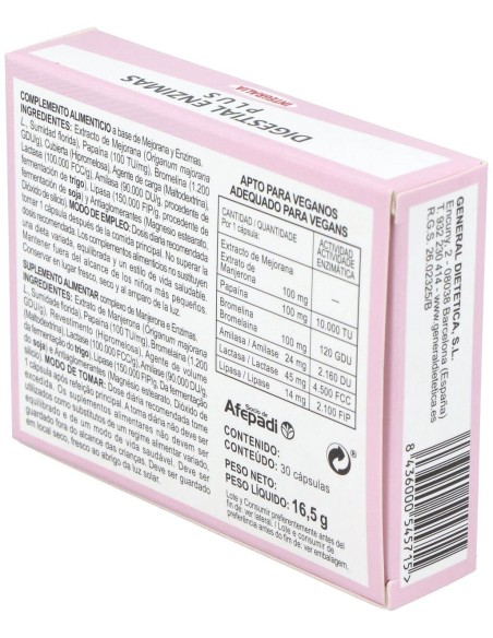 Digestial Enzimas Plus 30Cap. de Integralia