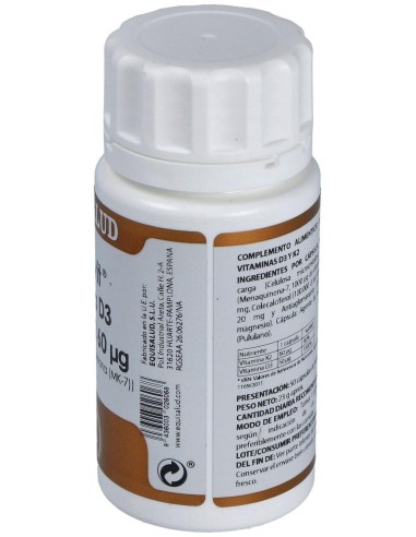 Holovit Vit. D3 2000Ui+K2 60Mcg+Menaquinona 50Cap. de Equisalud