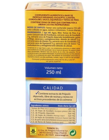 Apicol Extracto Propolis Jarabe 250Ml. de Tongil
