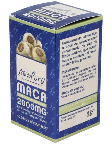 Maca 2000 mg. 60 Capsulas Estado Puro de Tongil