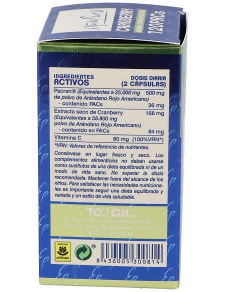 Cranberry 120 Pacs 40Cap. Estado Puro de Tongil