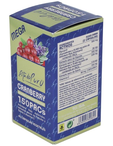 Cranberry Mega150 Pacs  40Cap. Estado Puro de Tongil