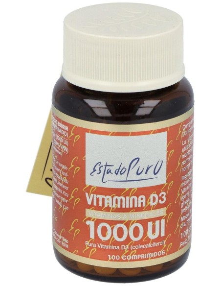 Vitamina D3 1000Ui 100Comp. Estado Puro de Tongil