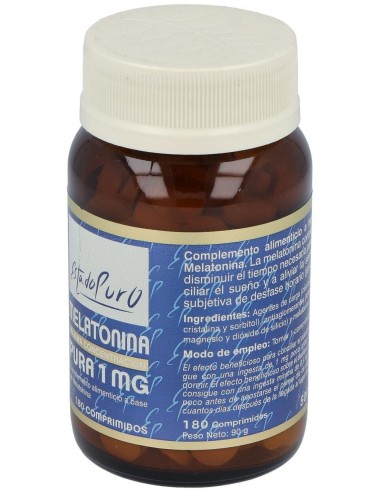 Melatonina Pura 1Mg. 180Comp. Estado Puro de Tongil