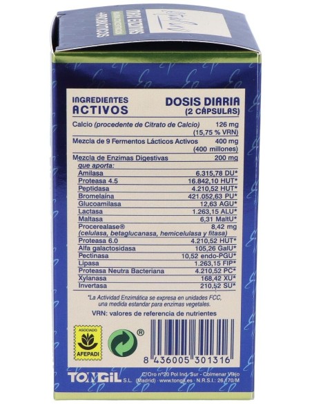 Maxi Enzimas Con Probioticos 40Cap. Estado Puro de Tongil