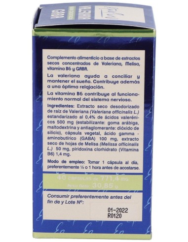 Valeriana Con Gaba 40Cap. Estado Puro de Tongil