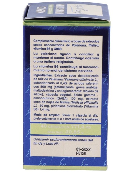 Valeriana Con Gaba 40Cap. Estado Puro de Tongil