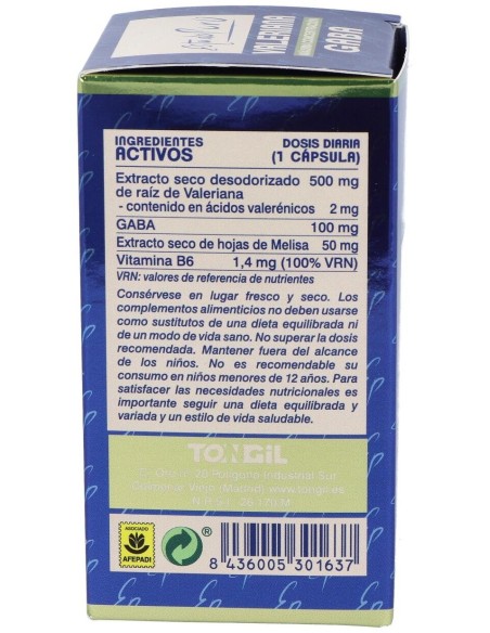 Valeriana Con Gaba 40Cap. Estado Puro de Tongil