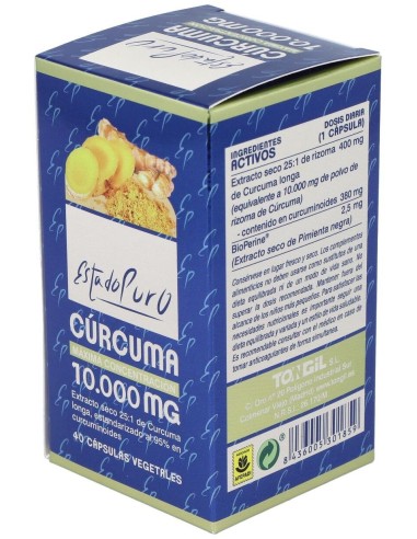 Curcuma 10.000Mg. 40Cap. Estado Puro de Tongil