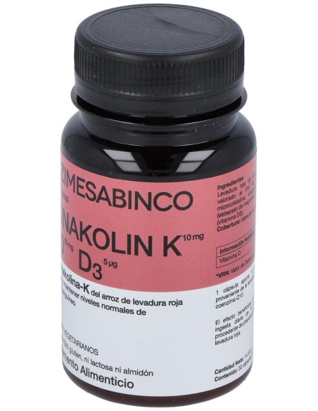 Monakolina Forte +Q10+D3 30Cap. de Enzime - Sabinco