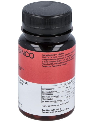 Homocisbin B6 + B12 + Acido Folico Metiladas 60Cap de Enzime - Sabinco