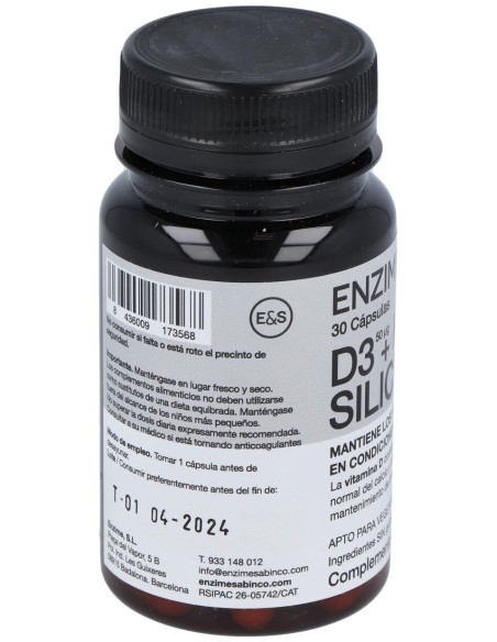D3 + K2 + Silicio Sistema Articular 30Cap. de Enzime - Sabinco