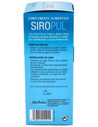 Siropul Jarabe 250Ml. de Derbos