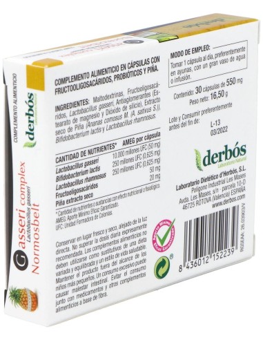 Gasseri Complex (Formula Mejorada) 30Cap. de Derbos